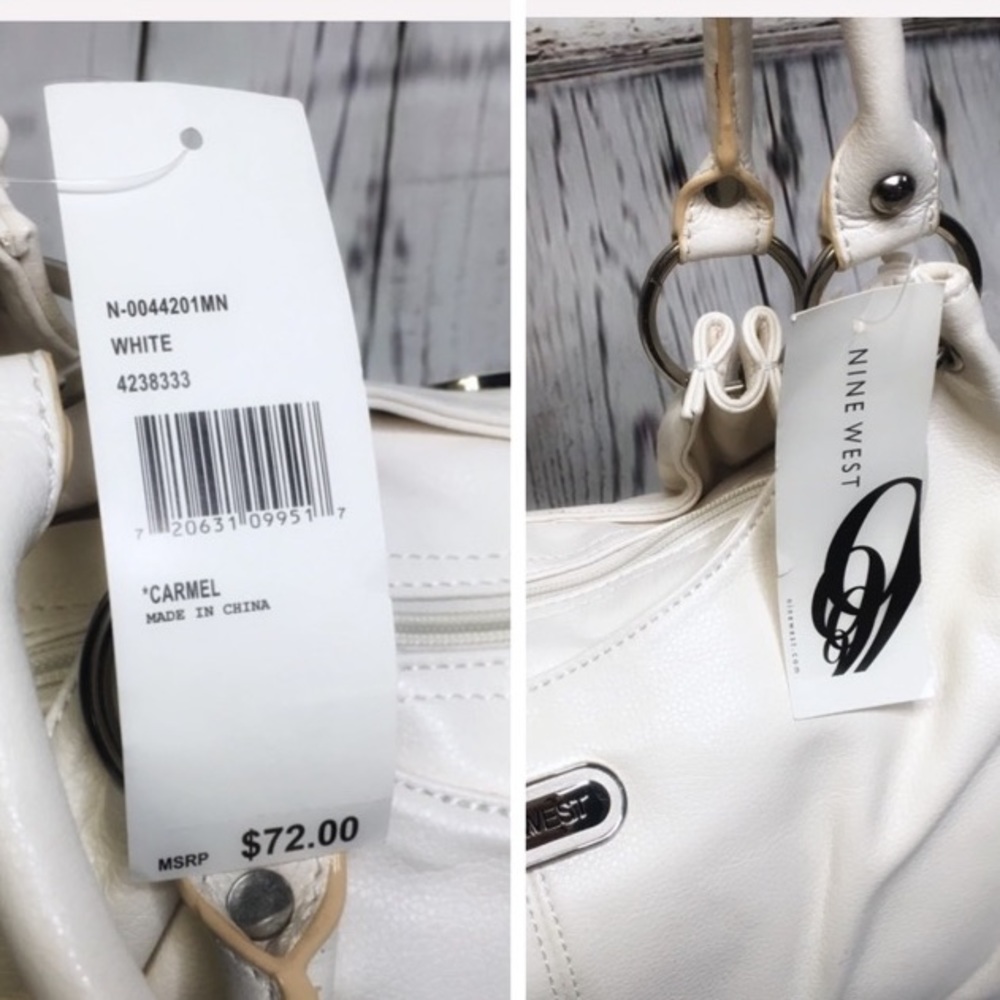 Nine West Carmel white handbag purse satchel NWT - Picture 4 of 8